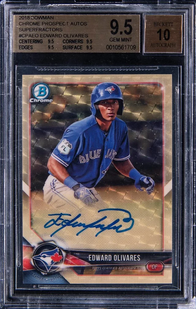 2018 Bowman Chrome Prospects Edward Olivares Superfractor #CPA-EO card image