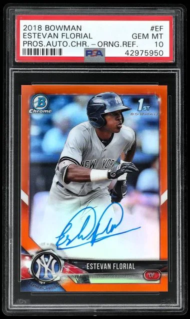 2018 Bowman Chrome Prospects Estevan Florial Autograph #CPAEF card image