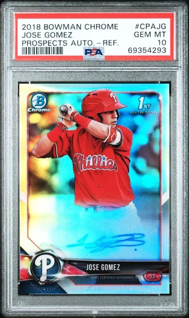 2018 Bowman Chrome Prospects Jose Gomez Autographs Refractor #CPA-JG card image