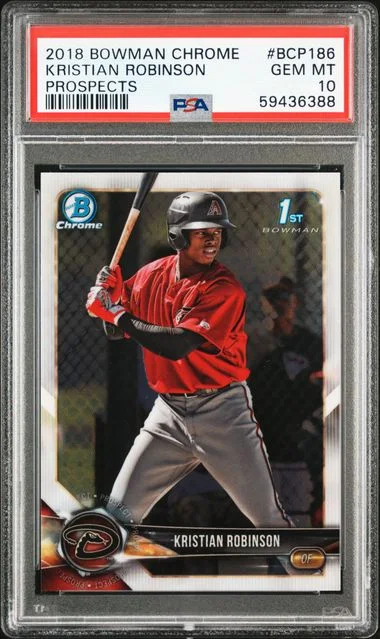 2018 Bowman Chrome Prospects Kristian Robinson #BCP186 card image