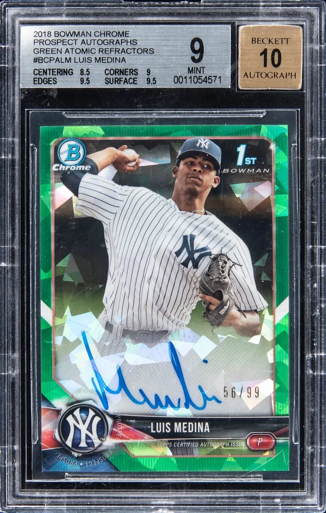 2018 Bowman Chrome Prospects Luis Medina Green Atomic Refractors #BCPA-LM card image