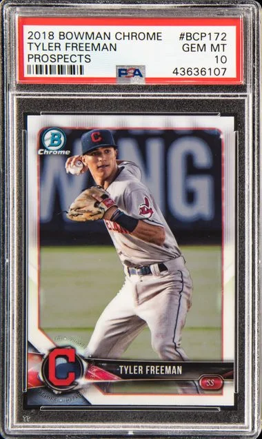 2018 Bowman Chrome Prospects Tyler Freeman #BCP-172 card image