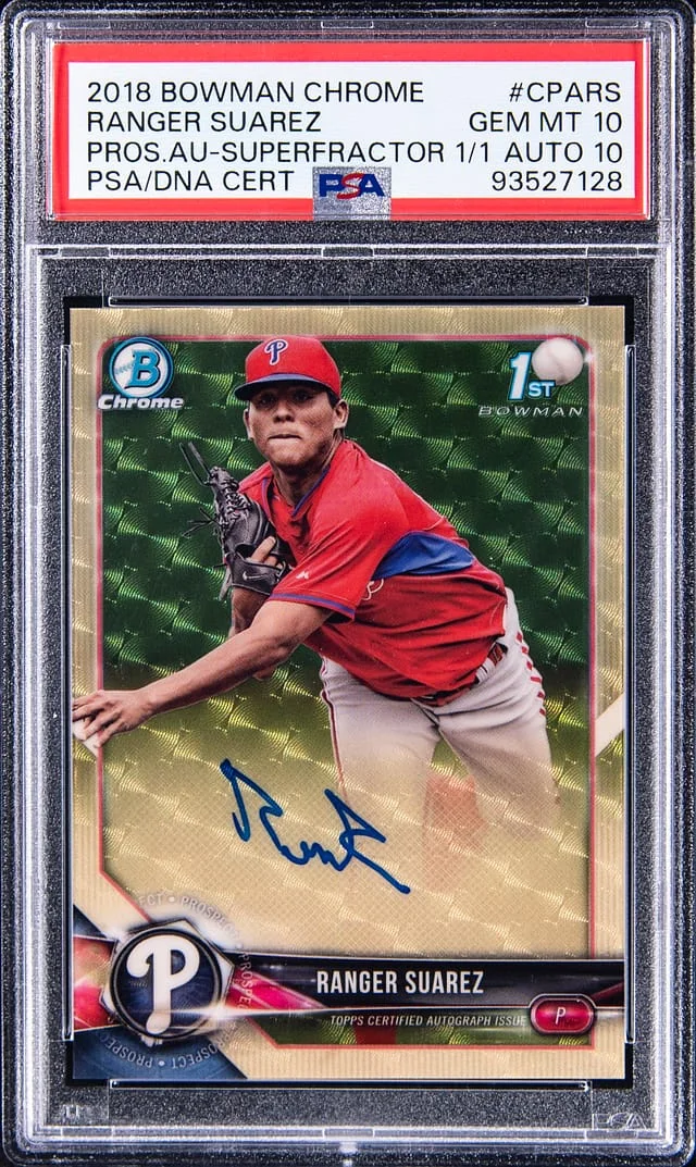 2018 Bowman Chrome Ranger Suarez Prospect Autographs SuperFractor #CPA-RS card image