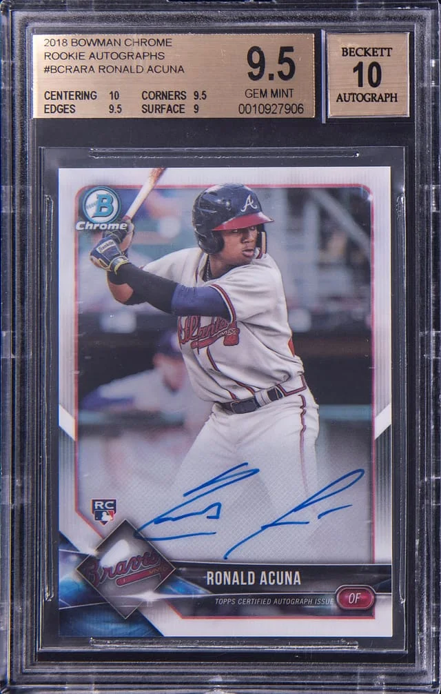 2018 Bowman Chrome Ronald Acuna Autograph #BCRA-RA card image