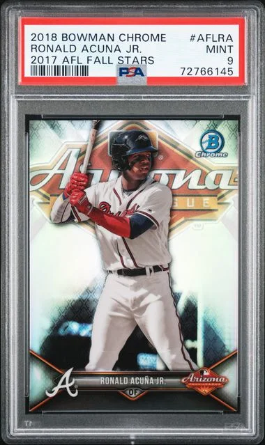 2018 Bowman Chrome Ronald Acuna Jr. 17 AFL Fall Stars #AFL-RA card image