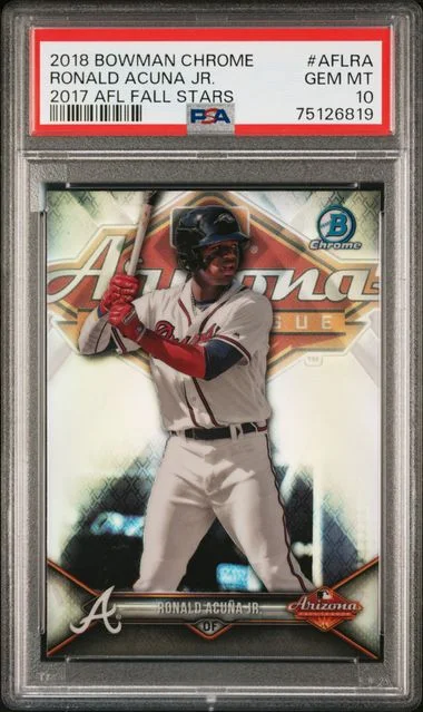 2018 Bowman Chrome Ronald Acuna Jr. 2017 AFL Fall Stars #AFLRA card image