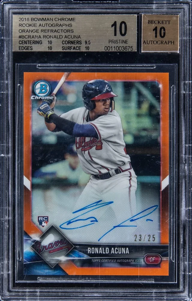 2018 Bowman Chrome Ronald Acuna Jr. Autographs Refractor #BCRA-RA card image