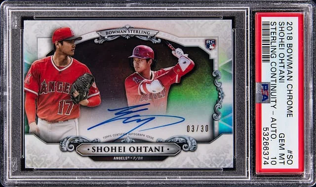 2018 Bowman Chrome Shohei Ohtani Sterling Continuity Autographs #BSA-SO card image