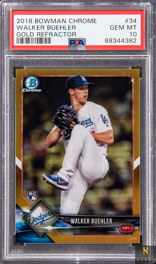 2018 Bowman Chrome Walker Buehler Gold Refractor #34 card image