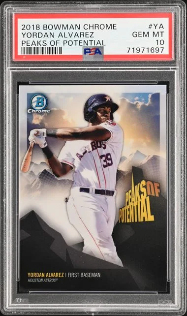 2018 Bowman Chrome Yordan Alvarez Peaks Of Potential #PP-YA card image