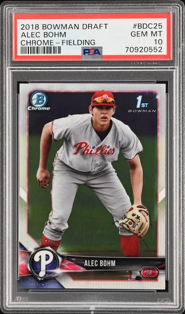 2018 Bowman Draft Alec Bohm Chrome-Fielding #BDC25 card image