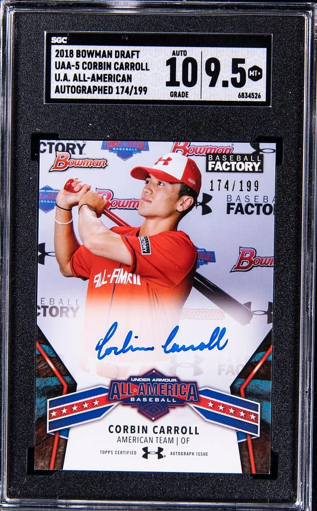 2018 Bowman Draft Corbin Carroll U.A. All-American Autographed #UAA-5 card image