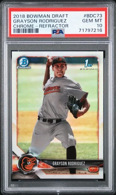 2018 Bowman Draft Grayson Rodriguez Chrome Refractor #BDC-73 card image