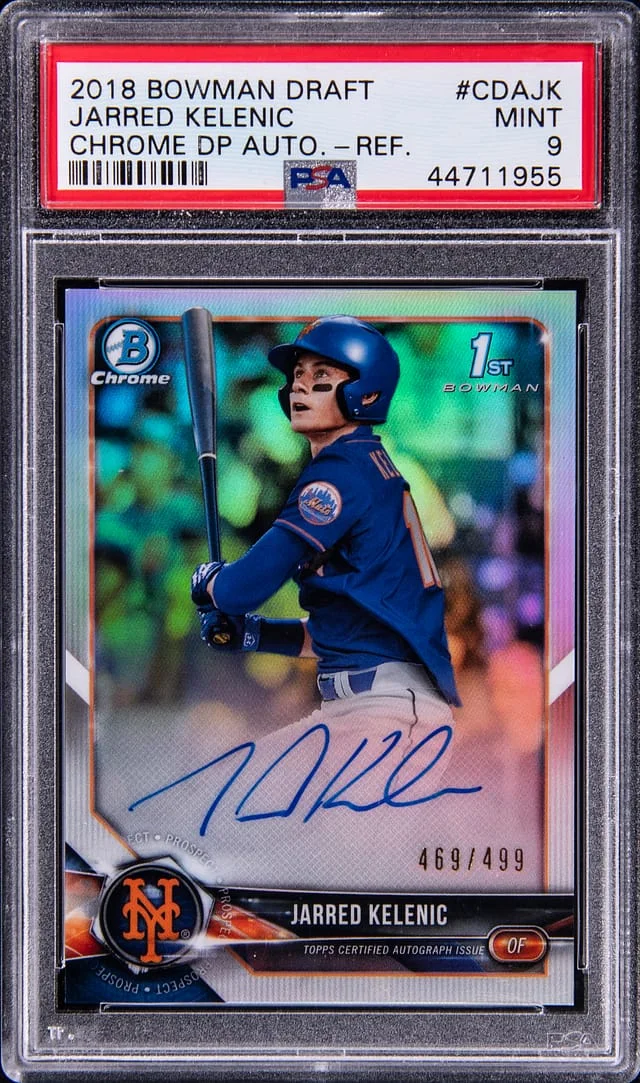 2018 Bowman Draft Jarred Kelenic Chrome Draftpicks Autograph Refractor #CDA-JK card image