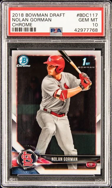 2018 Bowman Draft Nolan Gorman Chrome #BDC117 card image