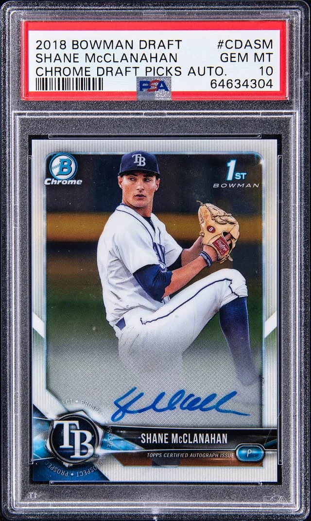 2018 Bowman Draft Shane McClanahan Chrome Draft Picks Autograph #CDA-SM card image