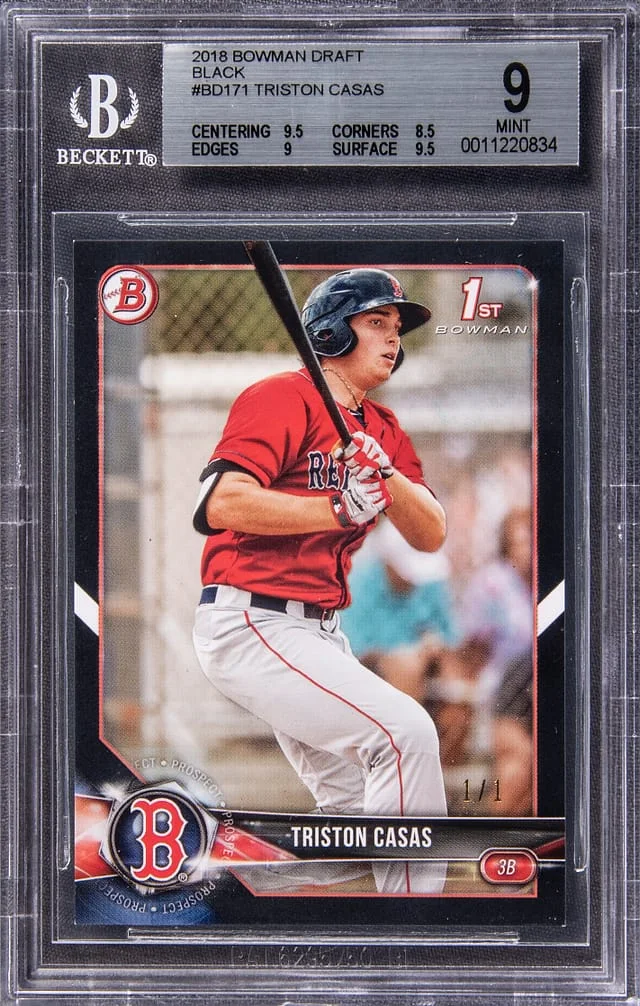 2018 Bowman Draft Triston Casas Black #BD-171 card image