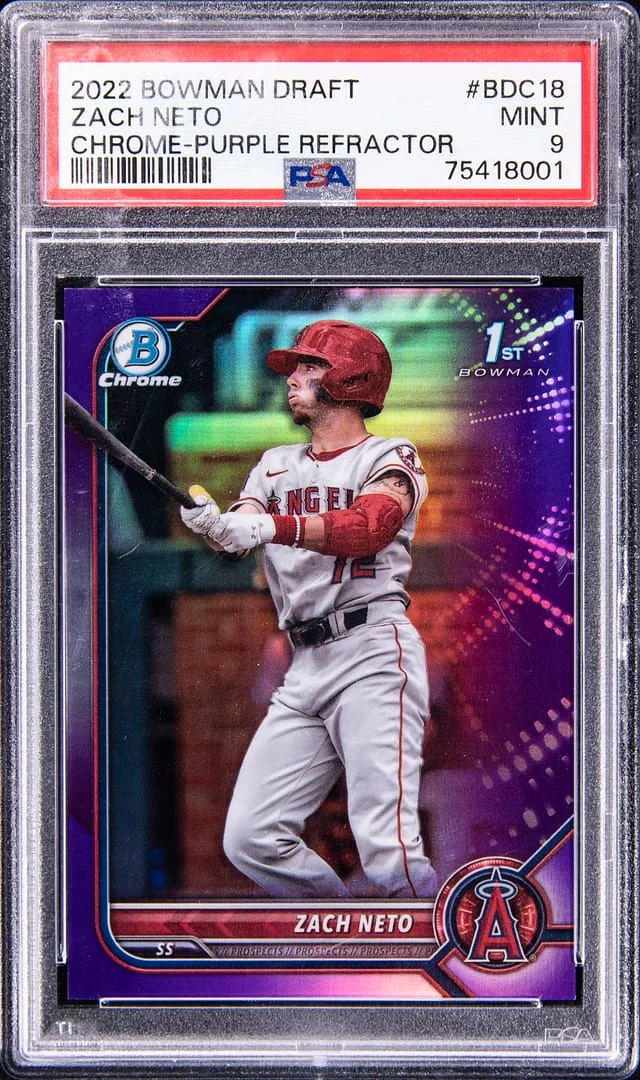 2018 Bowman Draft Zach Neto Chrome Purple Refractor #BDC-18 card image