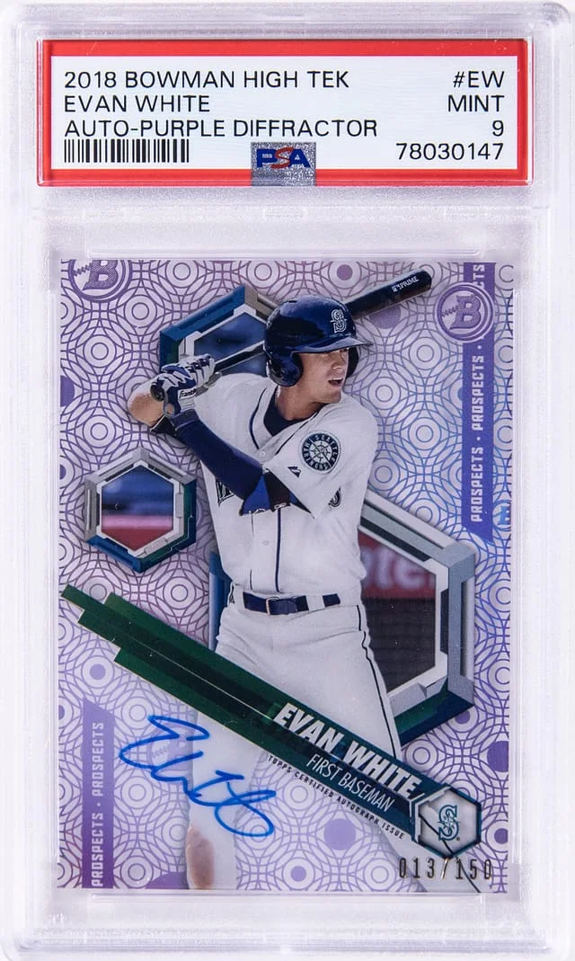 2018 Bowman Evan High Tek Autograph-Purple Diffractor #EW card image