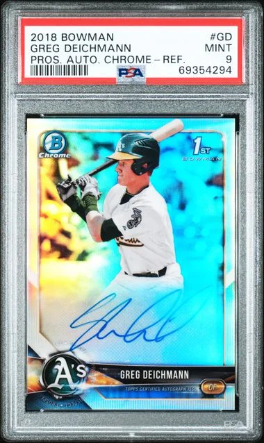 2018 Bowman Greg Deichmann Prospect Autographs Chrome Refractor #CPA-GD card image