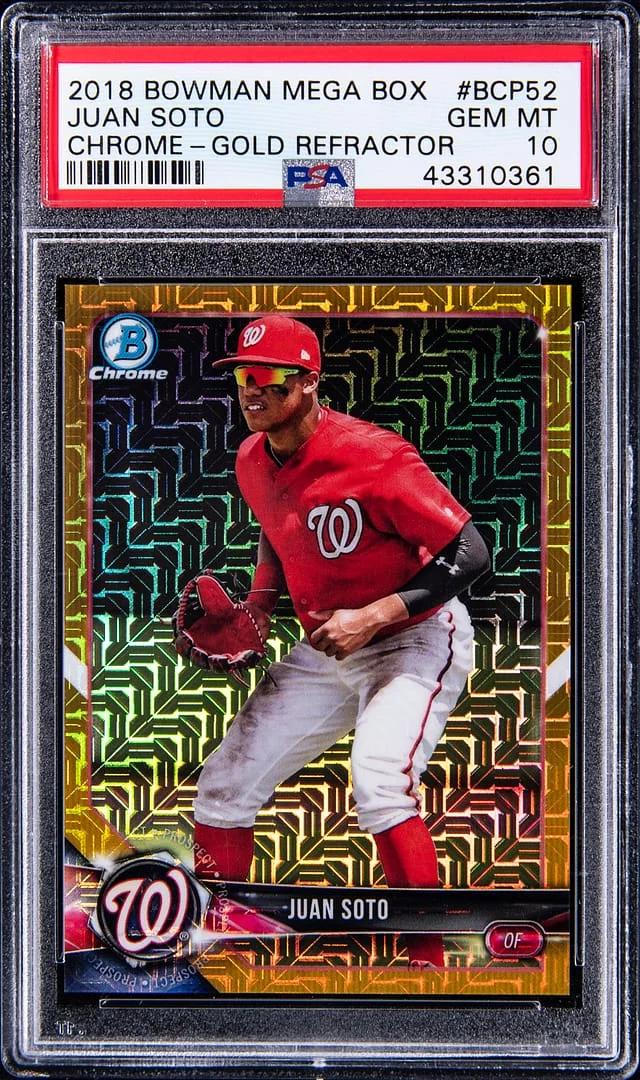 2018 Bowman Juan Soto Mega Box Chrome Gold Refractor #BCP52 card image
