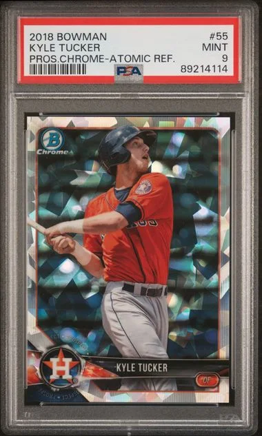 2018 Bowman Kyle Tucker Prospects Chrome Atomic Refractor #55 card image