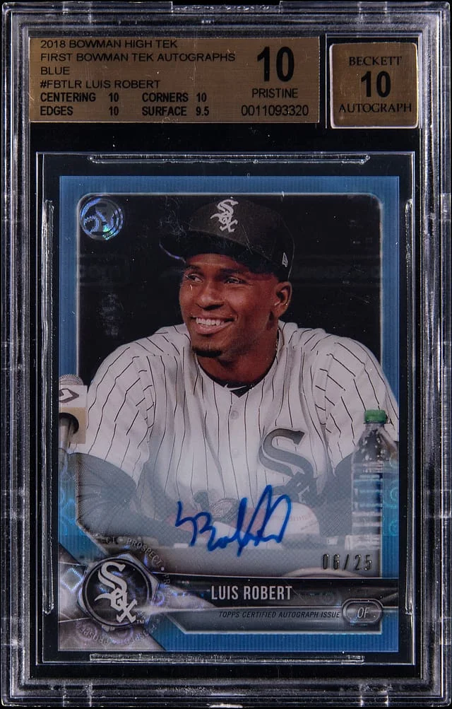 2018 Bowman Luis Robert High Tek First Bowman Tek Autographs Blue #FBT-LR card image