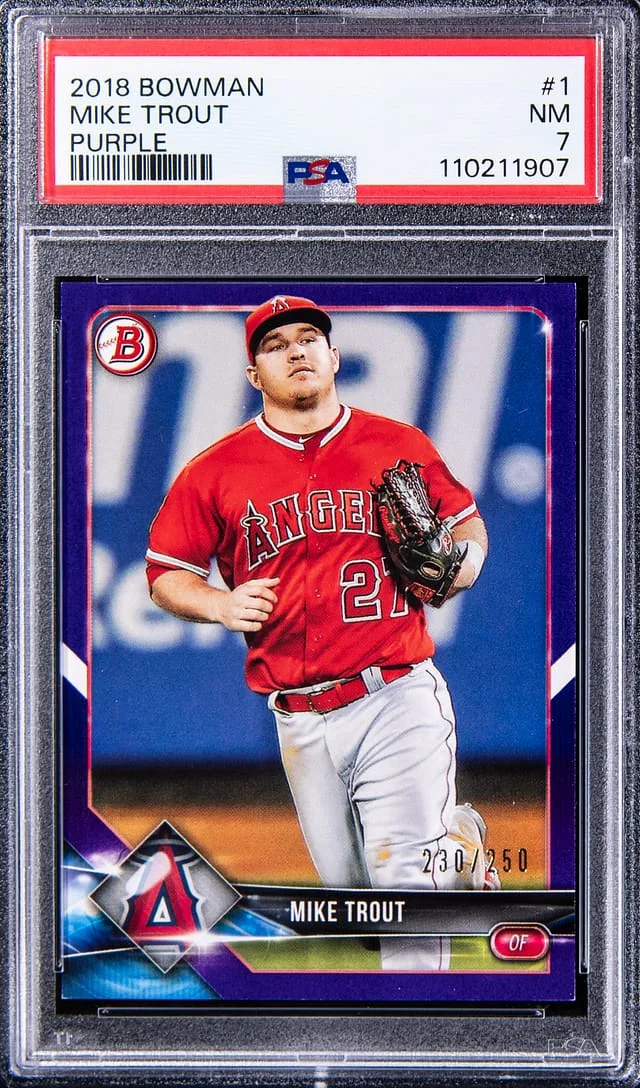 2018 Bowman Mike Trout Purple #1 card image