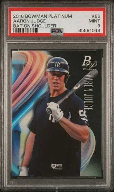 2018 Bowman Platinum Aaron Judge Bat On Shoulder #86 card image