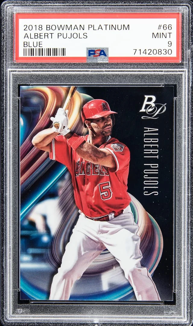 2018 Bowman Platinum Albert Pujols Blue #66 card image