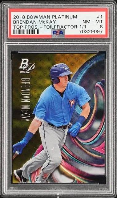 2018 Bowman Platinum Brendan McKay Top Prospects Foilfractor #1 card image