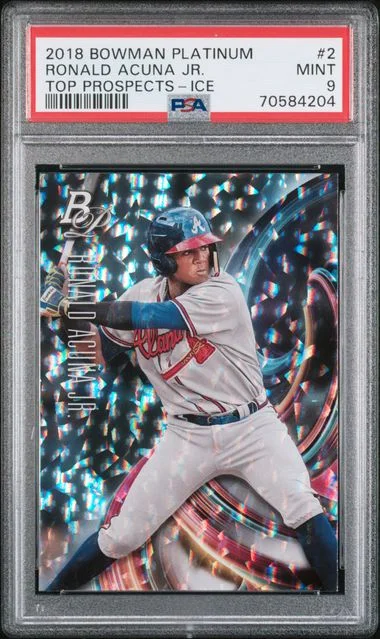 2018 Bowman Platinum Ronald Acuna Jr. Top Prospects Ice #TOP-2 card image