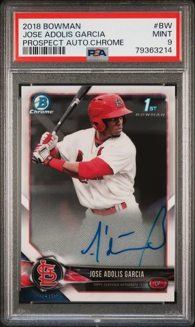 2018 Bowman Prospect Autographs Chrome Bw Jose Adolis Garcia #no-number card image