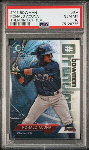 2018 Bowman Ronald Acuna Jr. Trending Chrome #RA card image