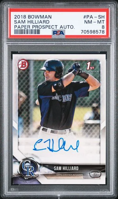 2018 Bowman Sam Hilliard Paper Prospects Autographs #PA-SH card image