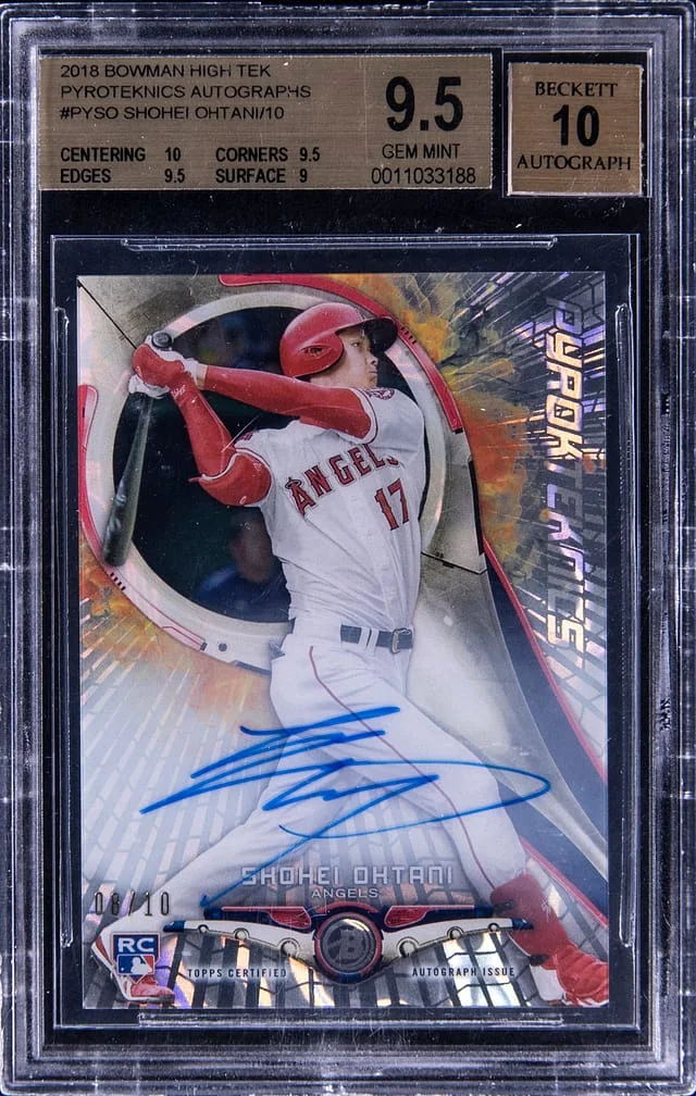 2018 Bowman Shohei Ohtani High Tek Pyroteknics Autograph #PY-SO card image