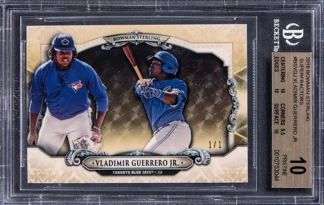 2018 Bowman Sterling Vladimir Guerrero Jr. SuperFractor #BS-VGJ card image