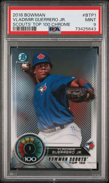 2018 Bowman Vladimir Guerrero Jr. Scouts' Top 100 Chrome #BTP-1 card image