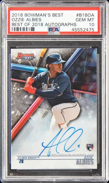 2018 Bowman's Best Autographs B18Oa Ozzie Albies Best Of #2018 card image