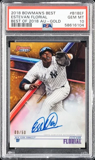 2018 Bowman's Best Estevan Florial Best Of 2018 Autographs Gold #B18EF card image
