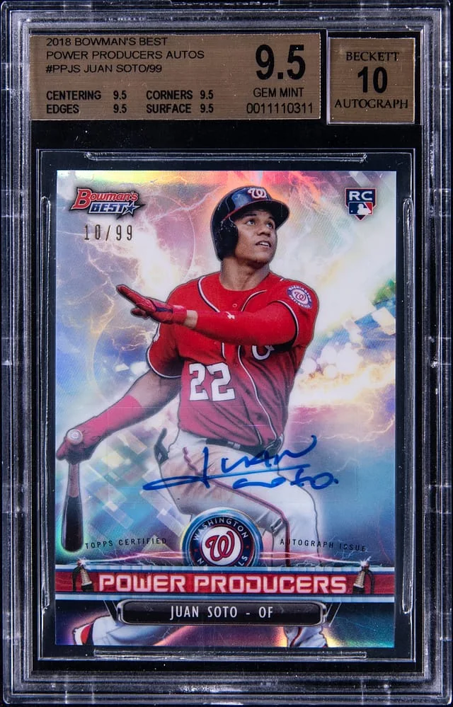 2018 Bowman's Best Juan Soto Power Producers Autographs #PP-JS card image