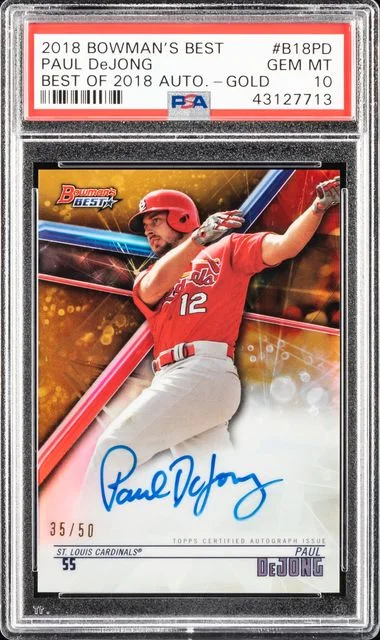 2018 Bowman's Best Paul Dejong Best Of 2018 Autographs Gold #B18PD card image