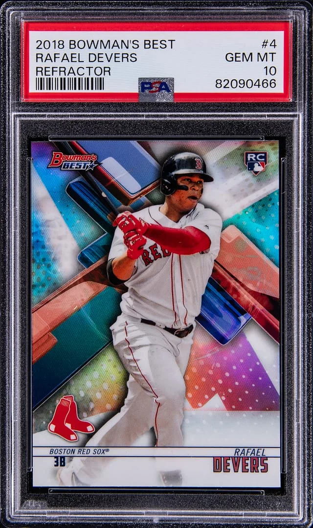 2018 Bowman's Best Rafael Devers Refractor #4 card image