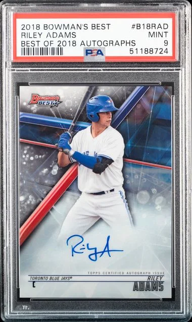2018 Bowman's Best Riley Adams Best Of 2018 Autographs #B18RAD card image