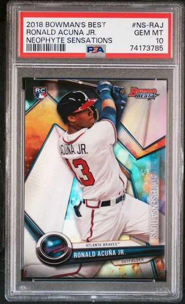 2018 Bowman's Best Ronald Acuna Jr. Neophyte Sensations #NS-RAJ card image