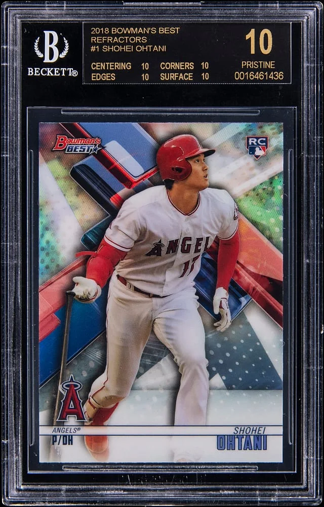 2018 Bowman's Best Shohei Ohtani Red Refractor #1 card image
