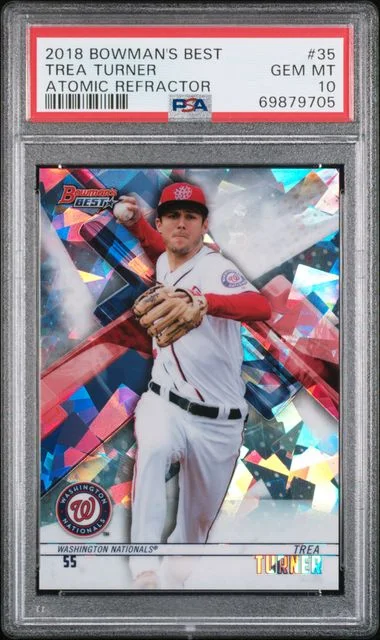 2018 Bowman's Best Trea Turner Atomic Refractor #35 card image