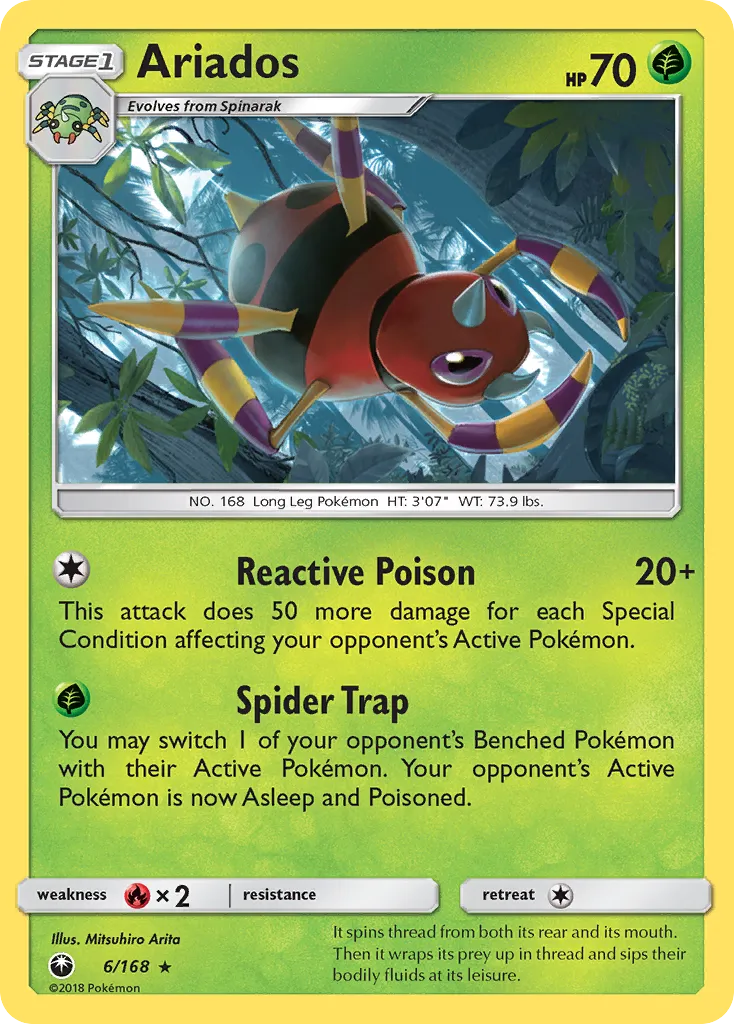 2018 Celestial Storm Ariados #006/168 Rare Holo card image