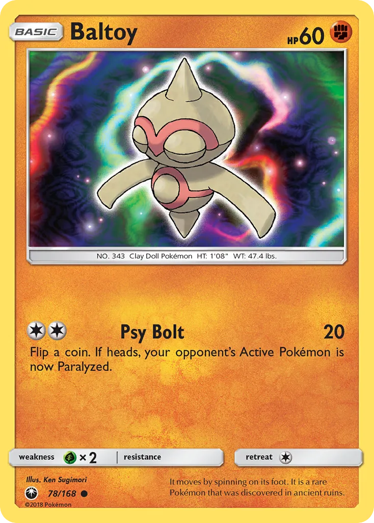 2018 Celestial Storm Baltoy Common #078/168 Common card image