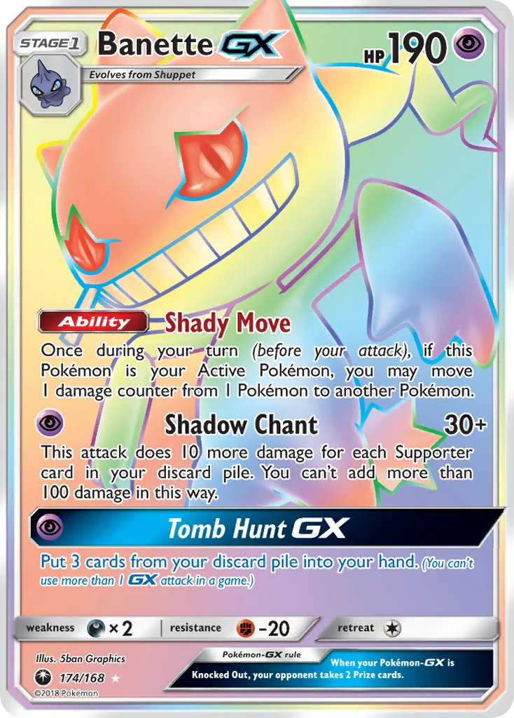 2018 Celestial Storm Banette-GX #066/168 Rare Holo GX card image